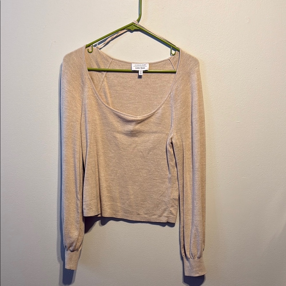 & Other Stories Cream Scoop Neck Sweater